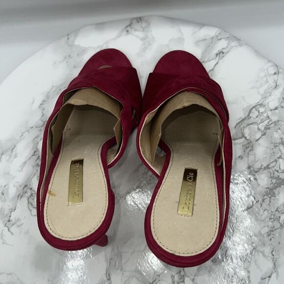 LOUISE ET CIE HOLLOWAY II Magenta Suede Slip On Strappy Pump-8M - Picture 5 of 8